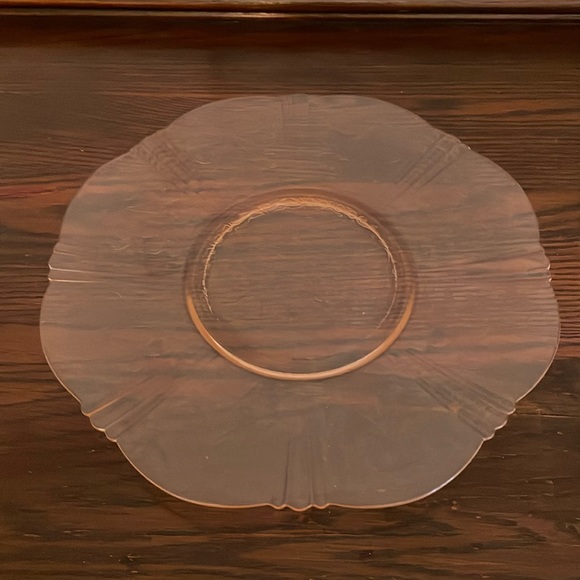 Vintage Large Pink Etched Depression Glass Plate - Picture 3 of 7